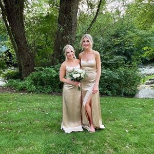 Jenny yoo Beckett dress in gold